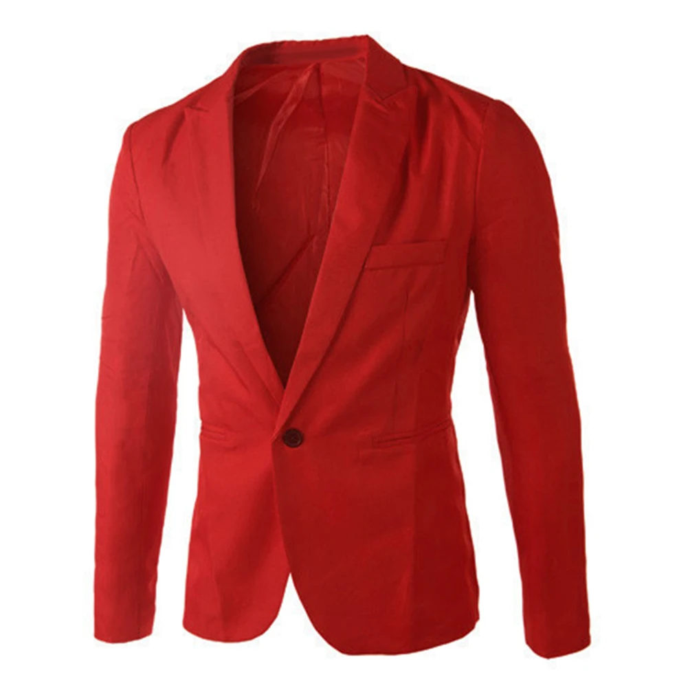 Fashion Men Solid Color Casual Business Suit Blazer Jacket Autumn Outwear Top | Мужская одежда