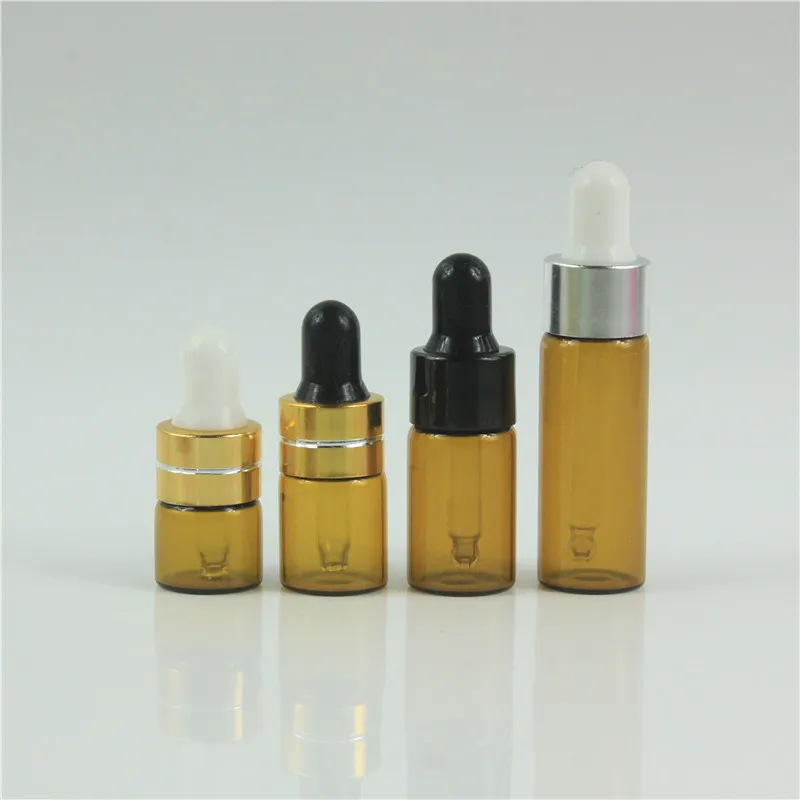 DHL Free 1000pcs/lot 1ML 2ML 3ML 5ML Portable Amber &amp Transparent Glass Bottle with Pipette Small Essential Oil Empty Gl | Красота и