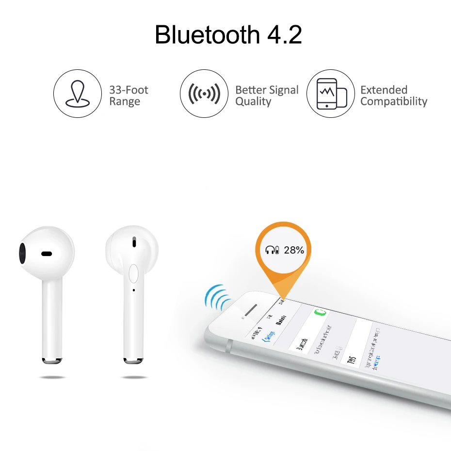 TiYiViRi Мини Bluetooth наушники беспроводные I9 СПЦ гарнитура с зарядным устройством для