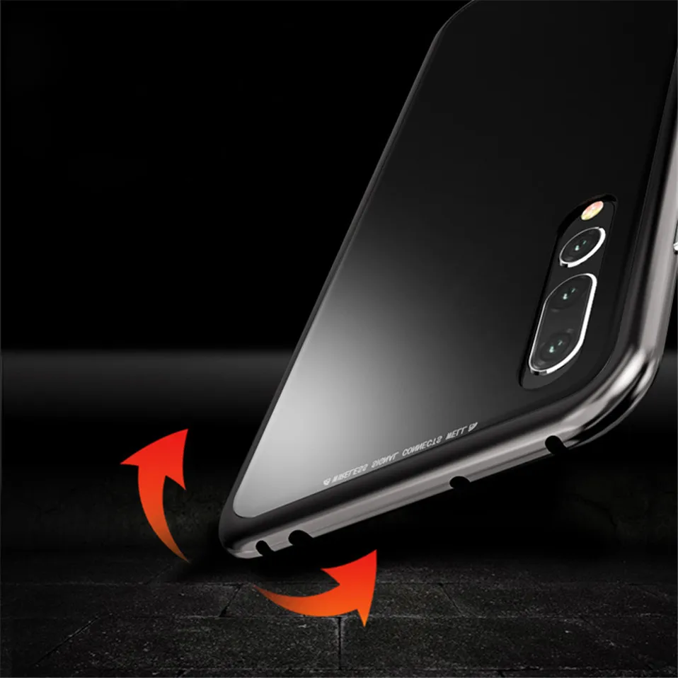 

Magnetic Adsorption Case For Huawei P20 Case P20 Lite Honor 10 Nova 3 Mate 20 Magnet Tempered Glass Case For Huawei Mate 20
