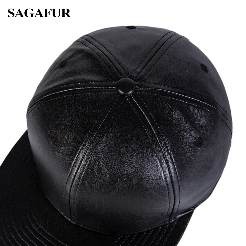 Унисекс из кожзаменителя плоские Hat женский Super Cool Черный Кепки Открытый Хип-хоп