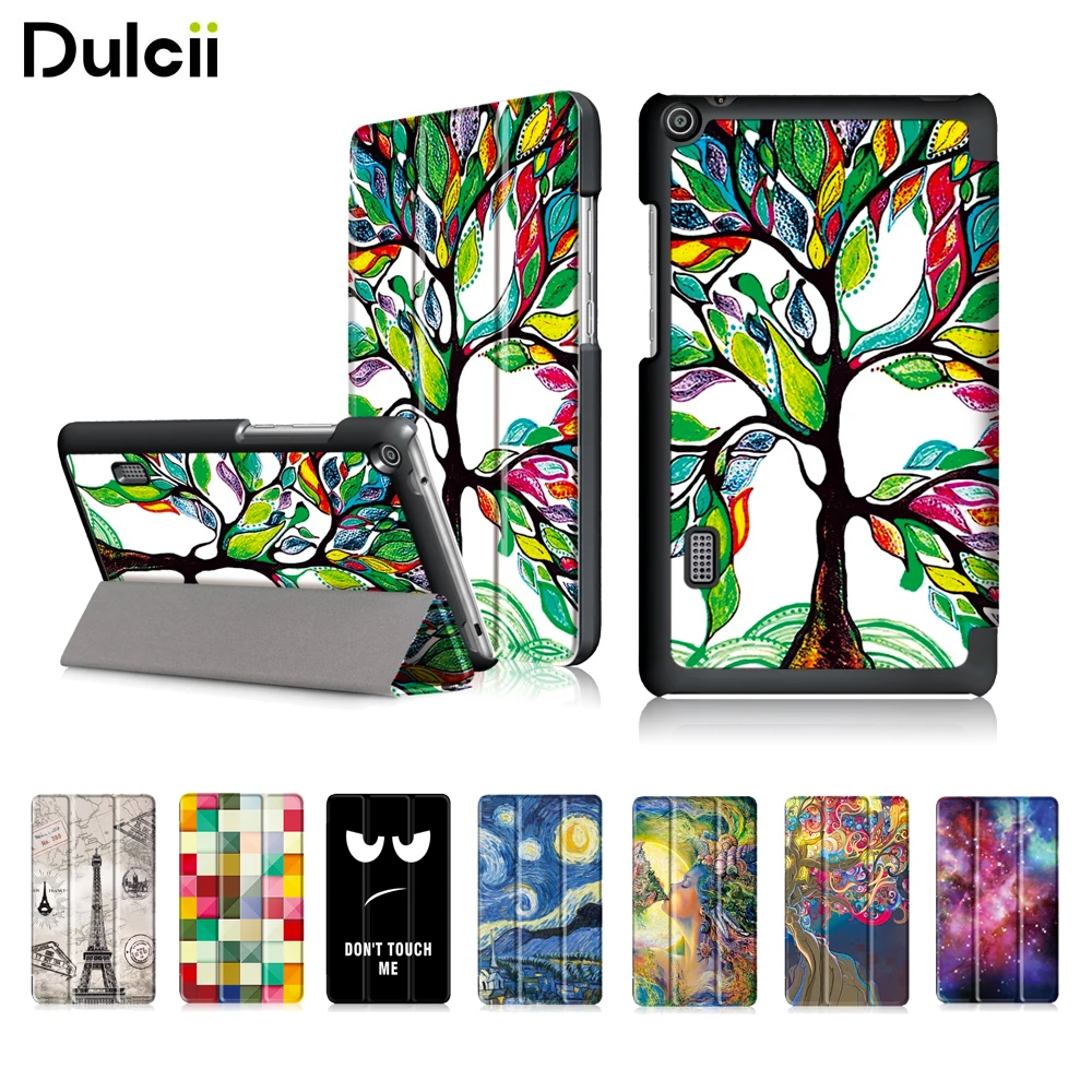 Dulcii чехол для huawei MediaPad T3 7 пакета(ов) рисунком искусственная кожа Tri fold t3 0 дюймов