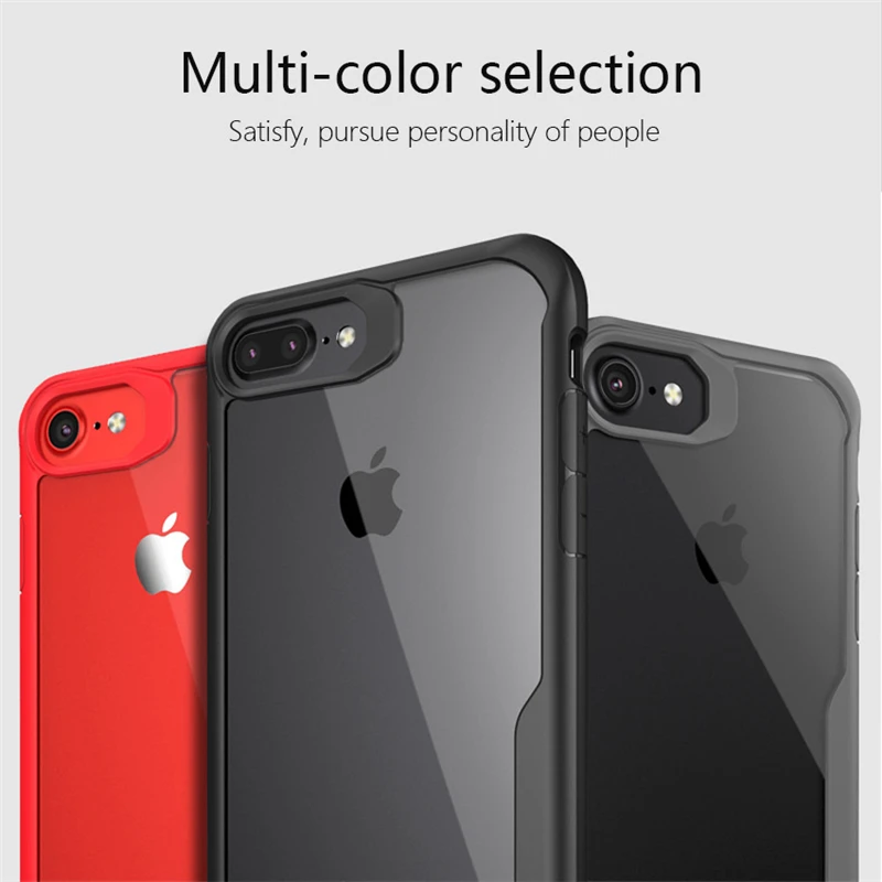 Для iPhone 6 S 7 8 чехол Прозрачный HD тонкий полная защита акриловые Жесткие защитные