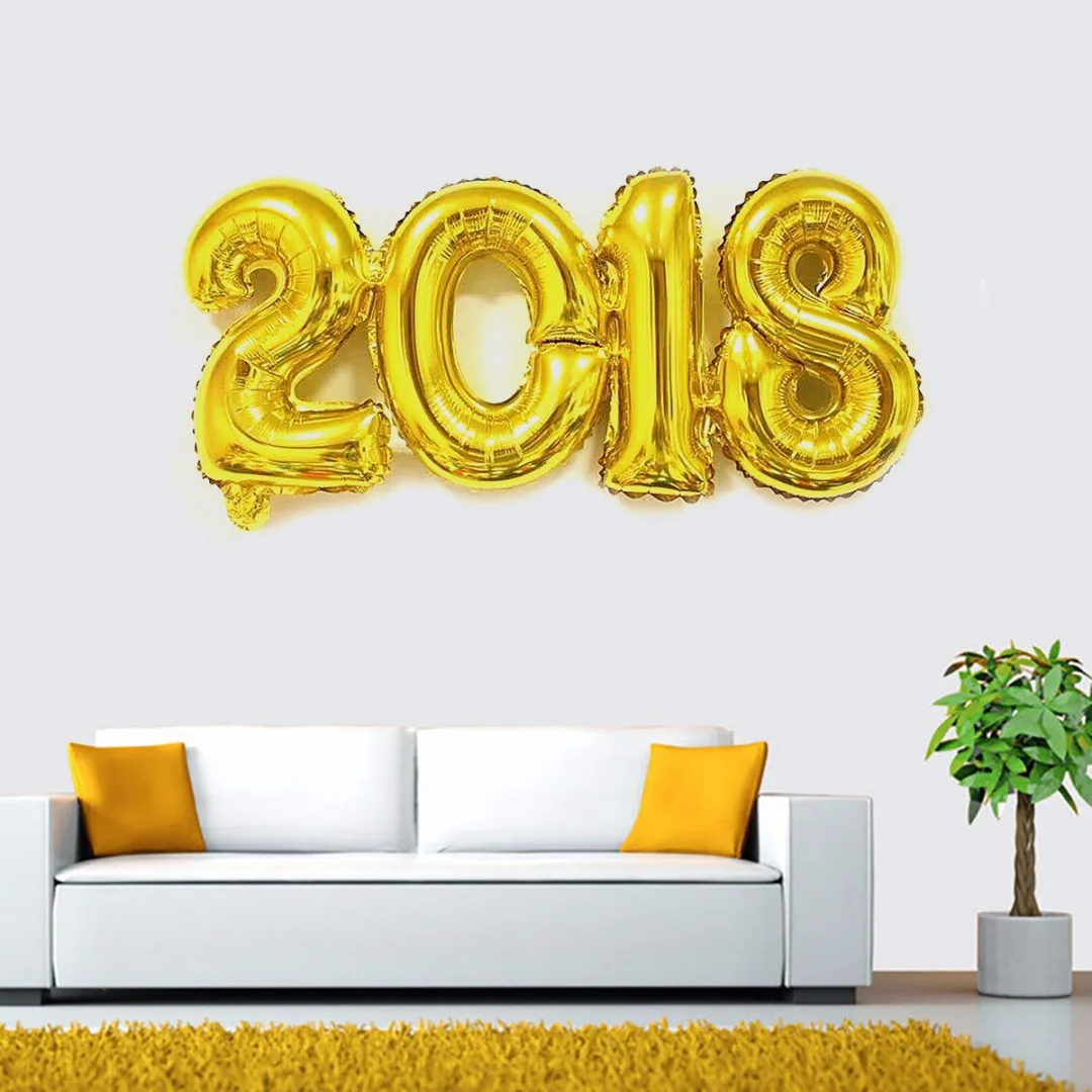 Новый 2018 Фольга праздничные воздушные шары с год вечерние украшения комнаты