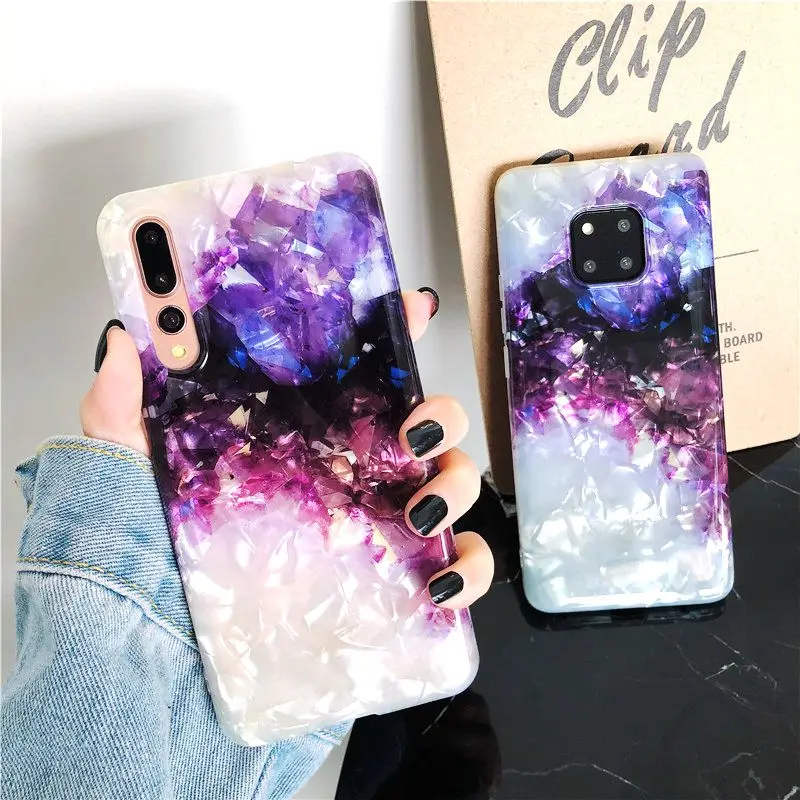 Чехол для телефона Meachy с градиентным кристаллом и раковиной Huawei P30 P20 Pro Mate 20 Honor 10