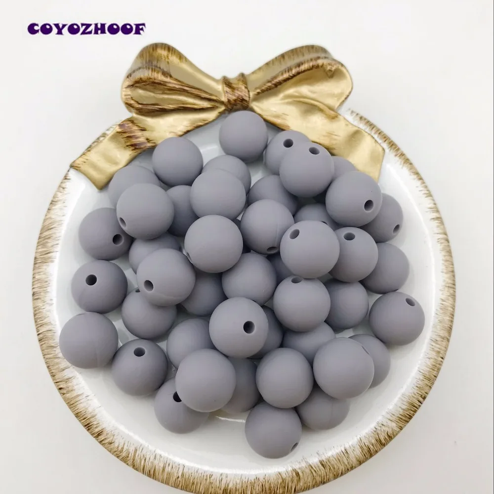 Baby Teether 10pcs Linght Grey BPA Free Teething Accessories Food Grade Jewelry DIY Pacifier Clip Bracelet Chewing Toy | Украшения и