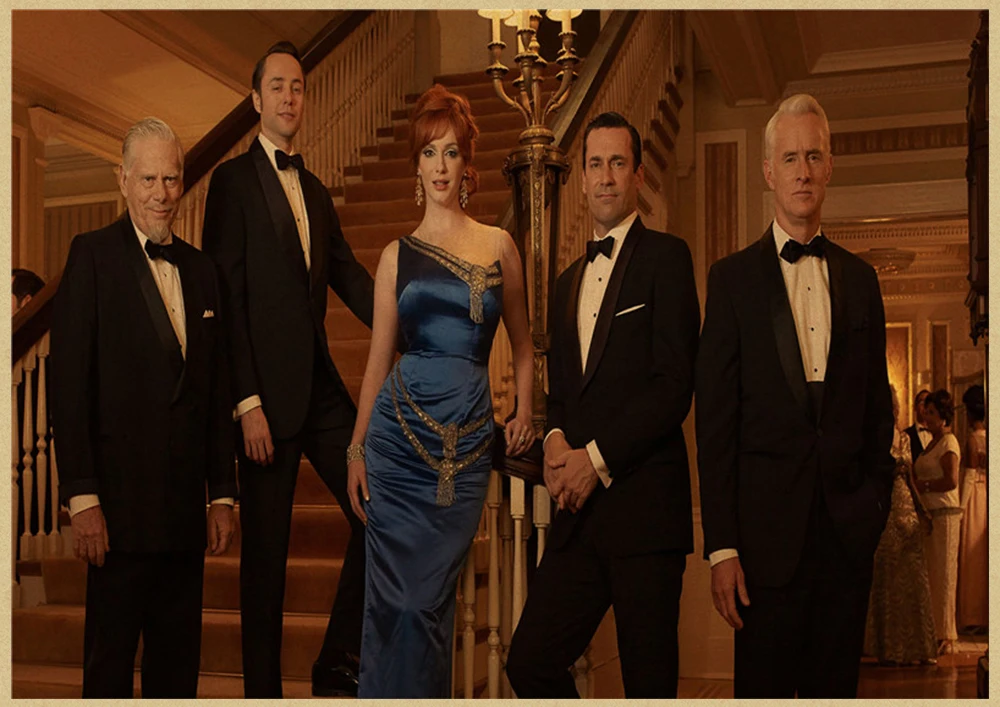 Mad men классический фильм крафт-бумага Ретро стиль декоративная печать на крафтовой бумаге настенная живопись наклейки для дома плакаты - Цвет: Многоцветный