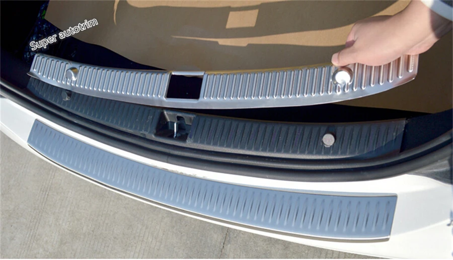 

Lapetus ( Inner + Outer ) Rear Bumper Protector Sill Cover Plate Cover Trim 2 Pcs Fit For Mercedes Benz C CLASS W205 2014 - 2017