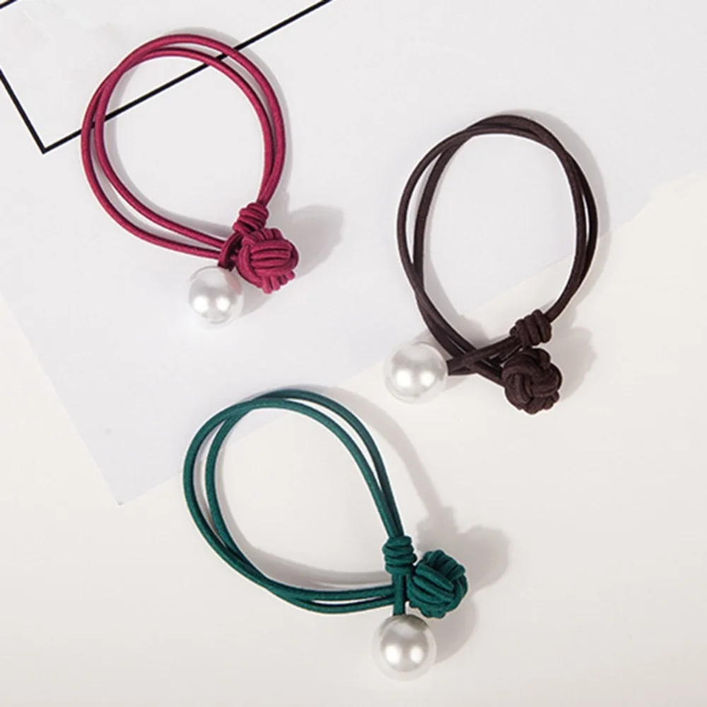 

5pcs Simulated Pearl Ball Elastic Rubber Bands Hairband Headwear For Women Girls Hair Accessories Tie Scrunchy Ponytail Holder