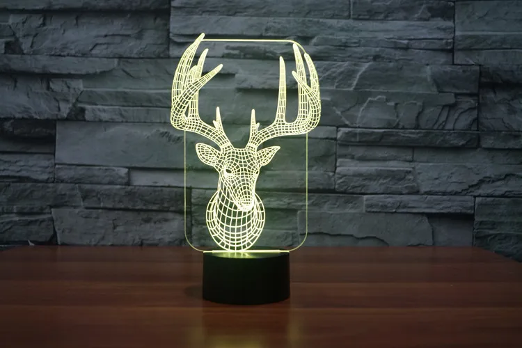 3D wapiti олень Рождественский подарок ребенок USB LED украшение ночник Светодиодная