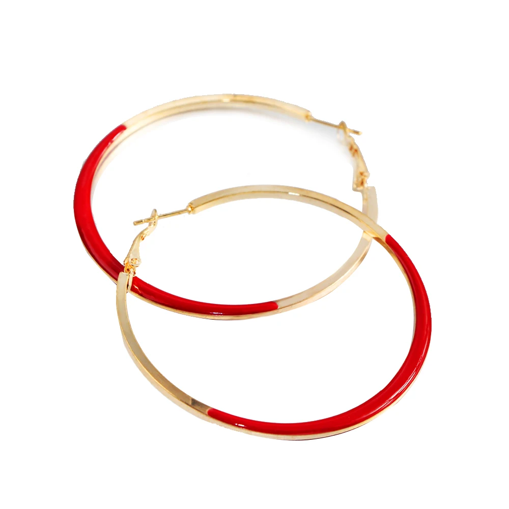 Серьги-кольца JUST FEEL 6 цветов экстравагантные круглые плоские большие XL золотые