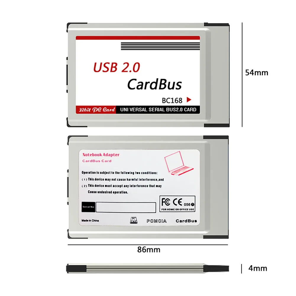 1 шт. USB 2 0 PCI Express Card Adapter 480 Мбит/с порта 54 мм разъем PCMCIA USB2.0 HUB скрытый внутренний