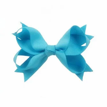 100pcs/lot Style Children s Dovetail Hair Bows Baby Dot Ribbon Bows Hair Clips Blue