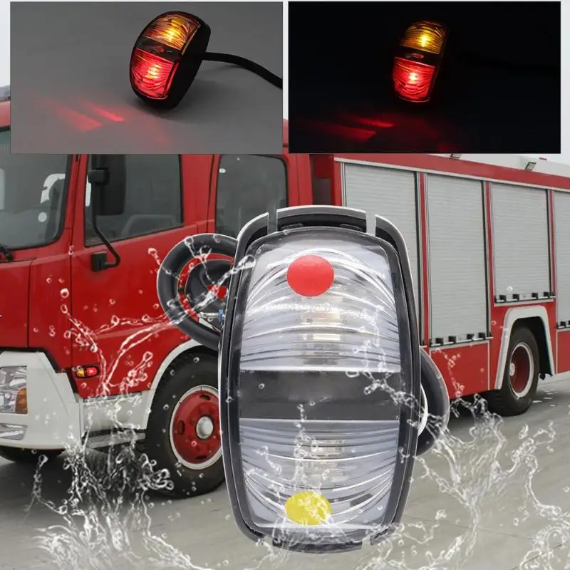 Красный + желтый Светодиодный Боковой габаритный фонарь для грузовик прицеп дом