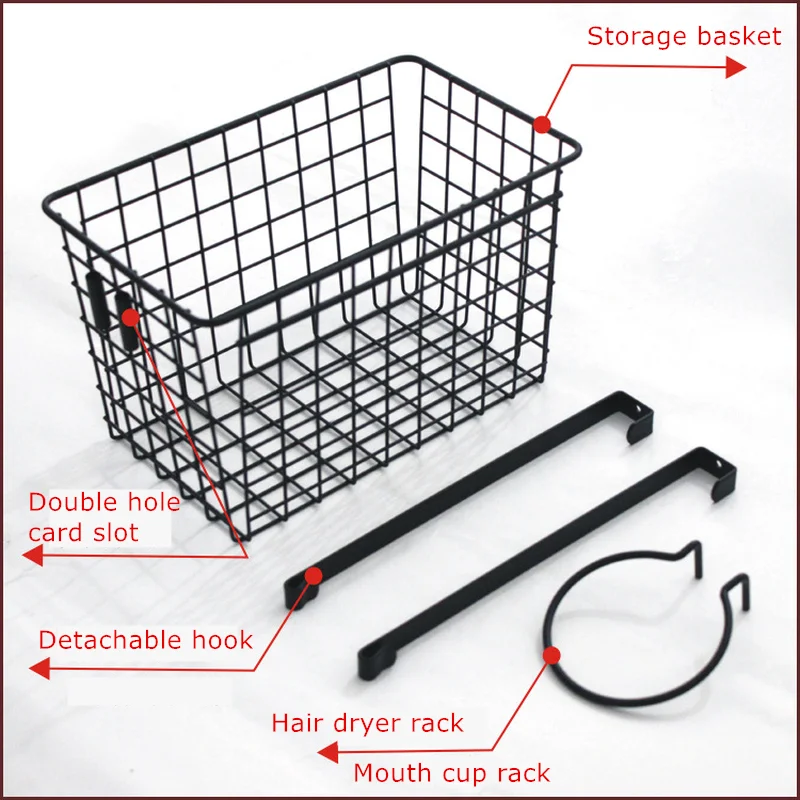 

1Pc High Quality Multifunctional Practical Bathroom Hair Dryer Storage Basket Holder Kitchen Door Cabinet Hanging Storage Basket