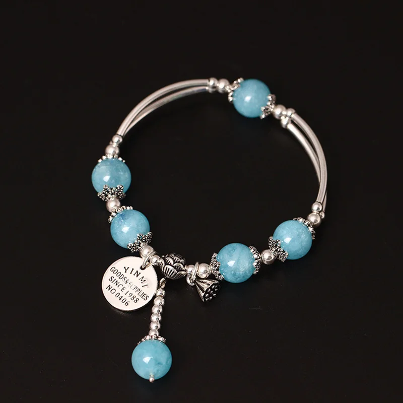 Женский браслет из серебра 925 пробы с бусинами натурального камня|bracelets for|bracelets for