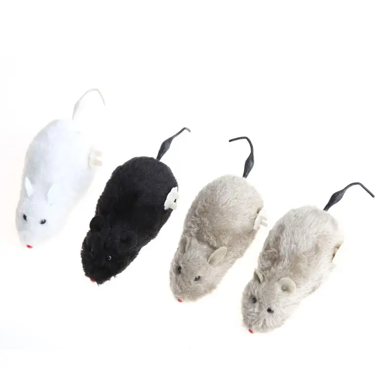 RC игрушки Беспроводной заводного механизма Мышь кошка игрушка для кошка, собака трюк игральных игрушка плюшевая крыса механическое движение крыс разные цвета
