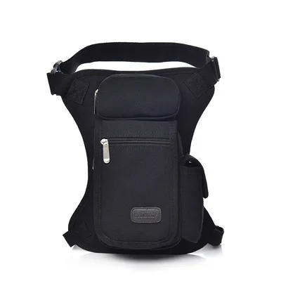 Черный Холщовая поясная сумка для мужчин Muslera Militar Fanny Pack Belt Bum Heuptas Leg Heuptasje Bumbag Бедро Bolsa Cintura для живота LB04 - Цвет: Черный