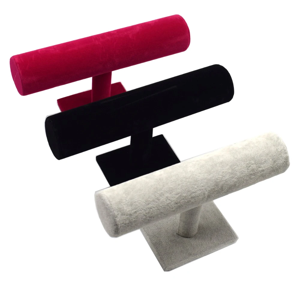 

Стойка-держатель для ювелирных изделий, жесткая Вельветовая стойка для демонстрации цепочек и часов, розовый/серый/черный цвет, органайзер ...