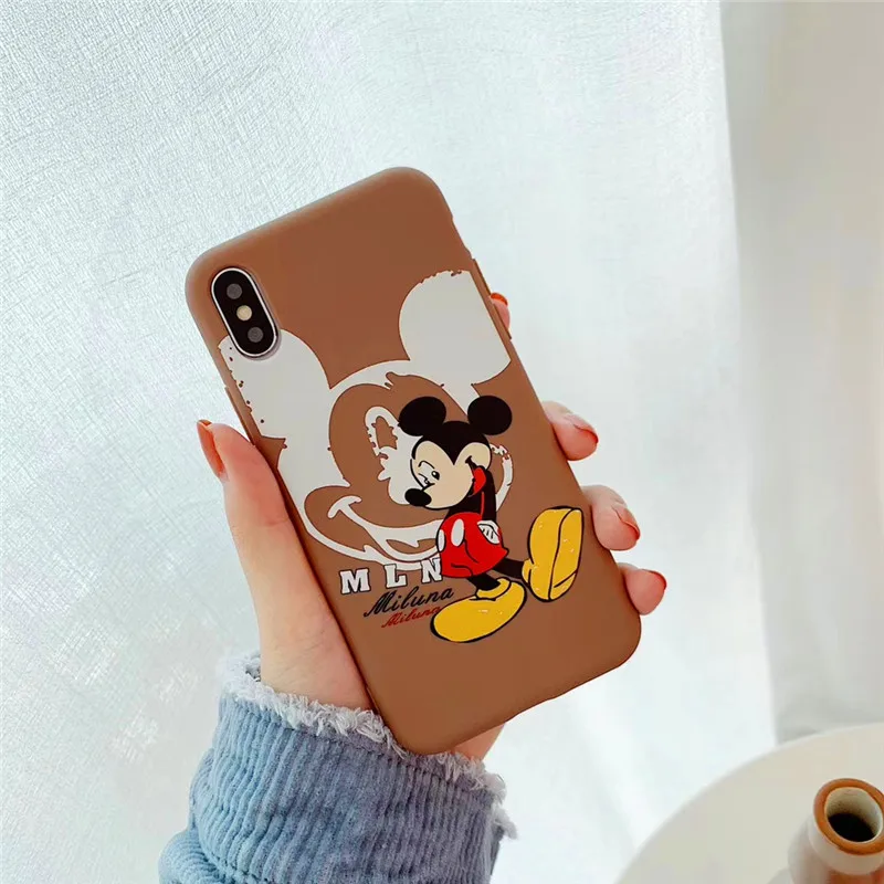 hot Mickey Mouse Anti-falling Cover For iphone 6 6S 7 8 Plus X10 XR XS Max Cartoon lovely Smiley face Minnie phone Cases |