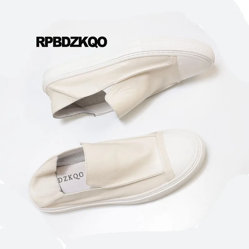 Driving Real Leather Luxury Brand Shoes Men High Quality Sneakers Slip On New Handmade Genuine Trainers White Casual Skate | Обувь