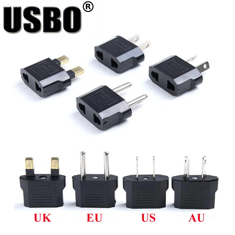 Поставка Черного 6/10A 250V Универсальный дорожный переходник UK/US/AU/EU(4,0/4,8 мм) 2 шпильки малой мощности адаптера переменного тока с американской вилки на европейскую розетку