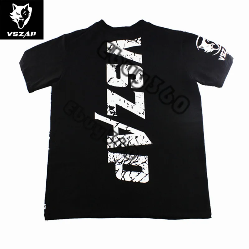 Vszap Wolf Head Short Sleeve Sports Shirt for Boxing MMA muay thai Kick boxing camisetas mma Jerseys Jersey Q |