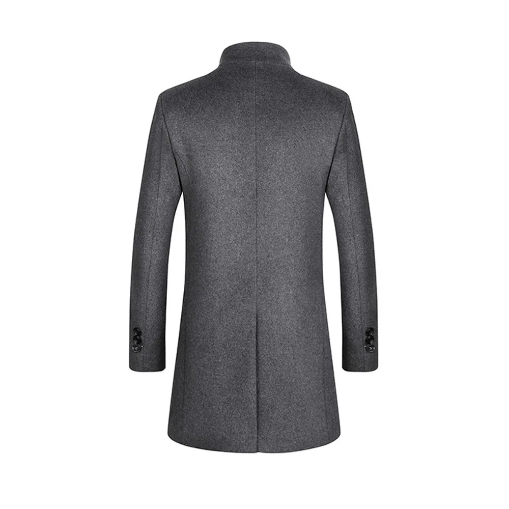Helisopus осень зима мужские длинные утепленные шерстяные пальто Бизнес Slim Fit Homme повседневное Тренч пальто Высокое качество masculino