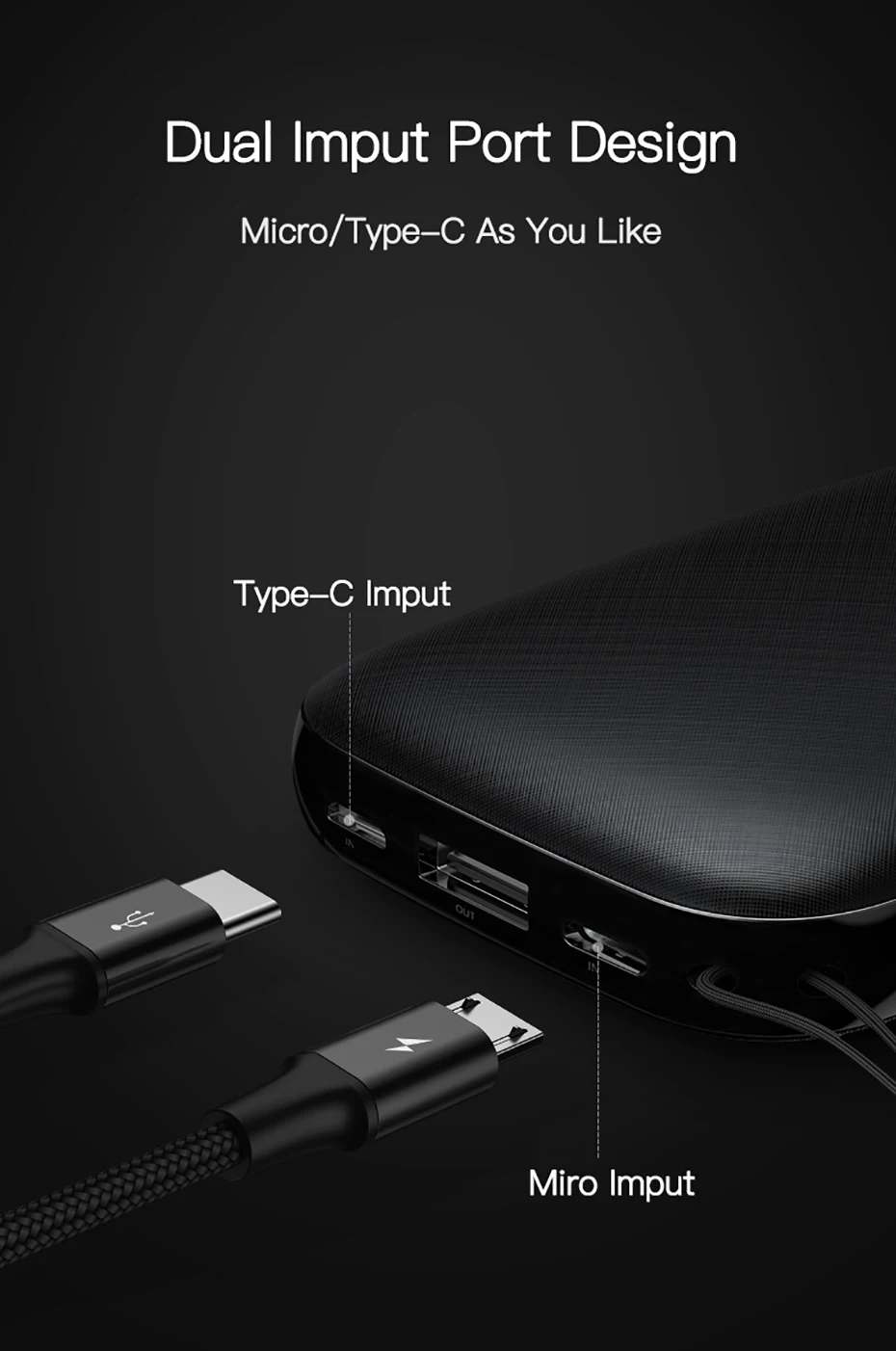 Baseus 10000 мАч mi ni power Bank для iPhone samsung Xiaomi mi портативное зарядное устройство повербанк внешний аккумулятор power bank