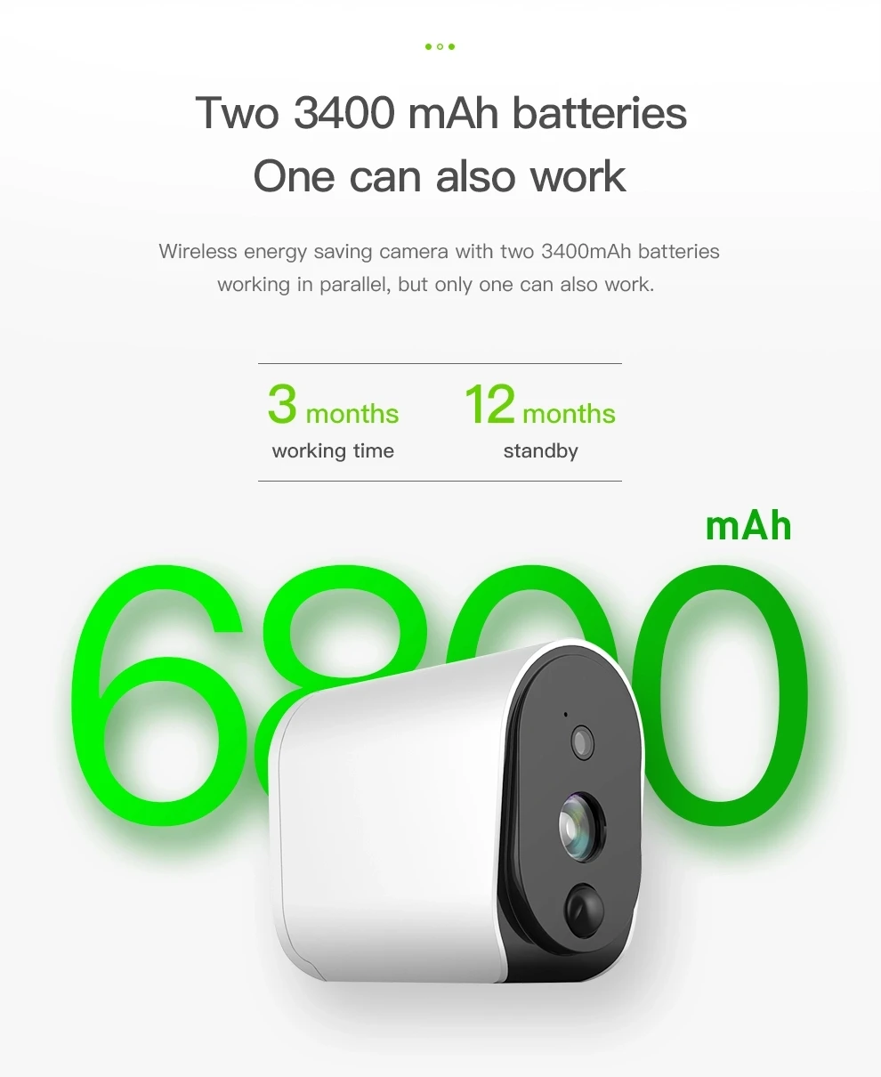 Hd 1080p наружная wifi Солнечная камера беспроводная камера безопасности с солнечной панелью работает с alexa, google assistant, tuya smart