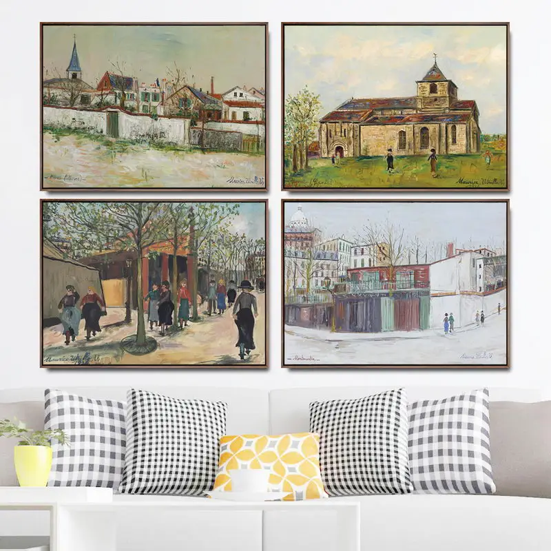 

Home Decoration Art Wall Pictures Fro Living Room Poster Print Canvas Paintings French Maurice Utrillo House Landscape 6