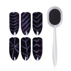Волнистыми полосками лист волшебный магнитная доска UV cat Гель-лак для использования с магнитом для ногтей с магнитной застёжкой с ногтей, для маникюра