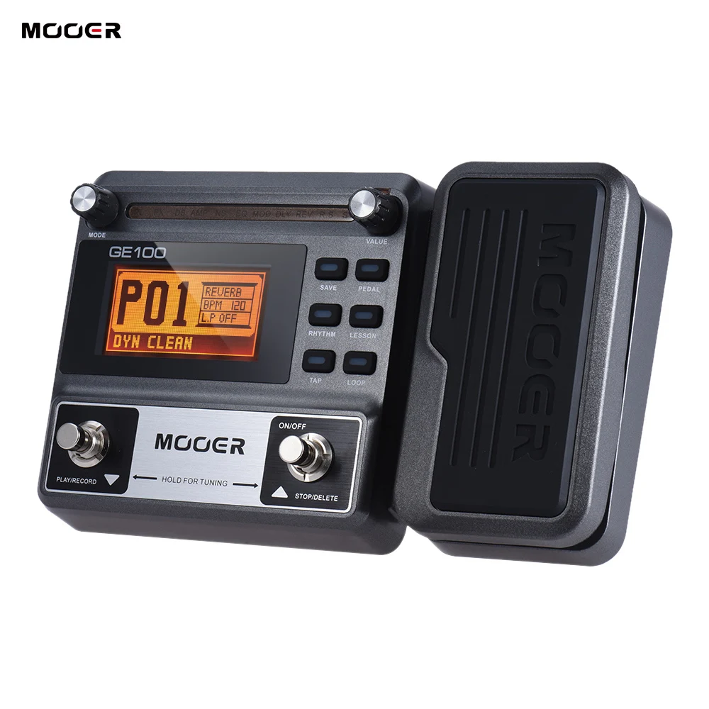 

MOOER GE100 Guitar Multi-effects Processor Effect Pedal with Loop Recording(180 Seconds) Tuning Tap Tempo Rhythm Setting Scale