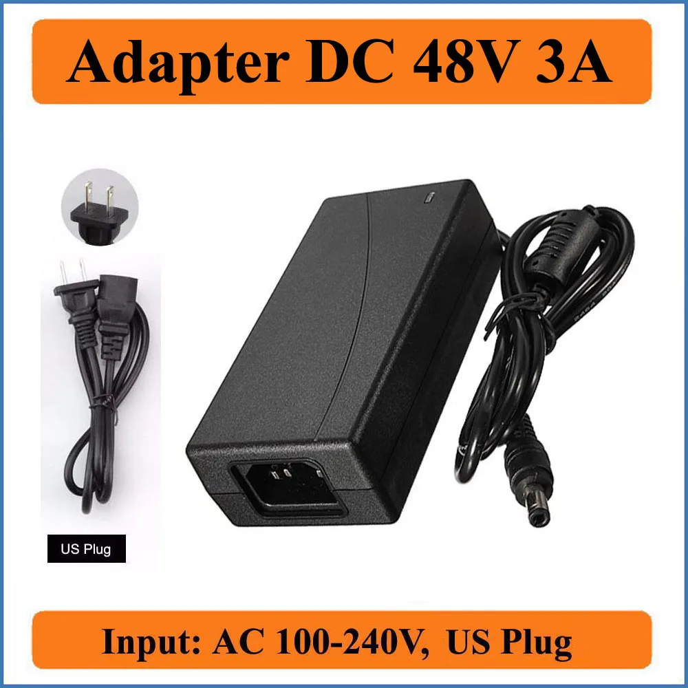 48V 3A штепсельная вилка американского стандарта AC DC адаптер переменного тока 110V/220V