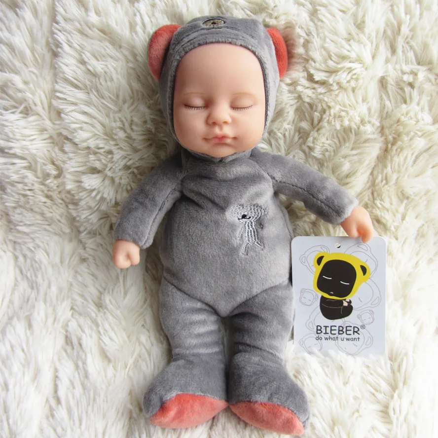 Фото Оптовая продажа биберская кукла виниловый Новорожденный ребенок серый медведь