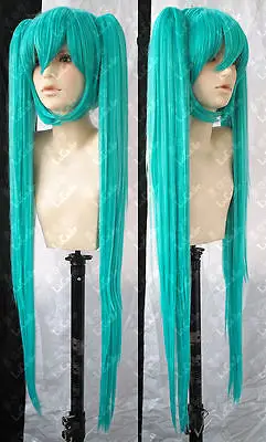 Vocaloid мику Косплей Короткий Парик + Длинные Клип На Хвостики @ Hot жаропрочных