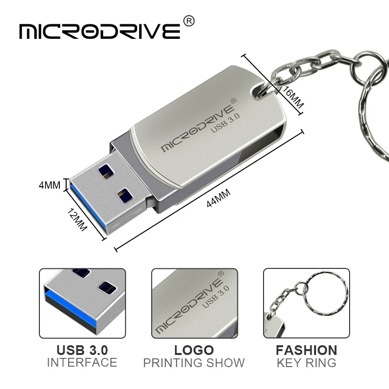 Флеш-накопитель usb 3 0 16 ГБ 32 64 128 с кольцом для ключей 2019 | Компьютеры и офис