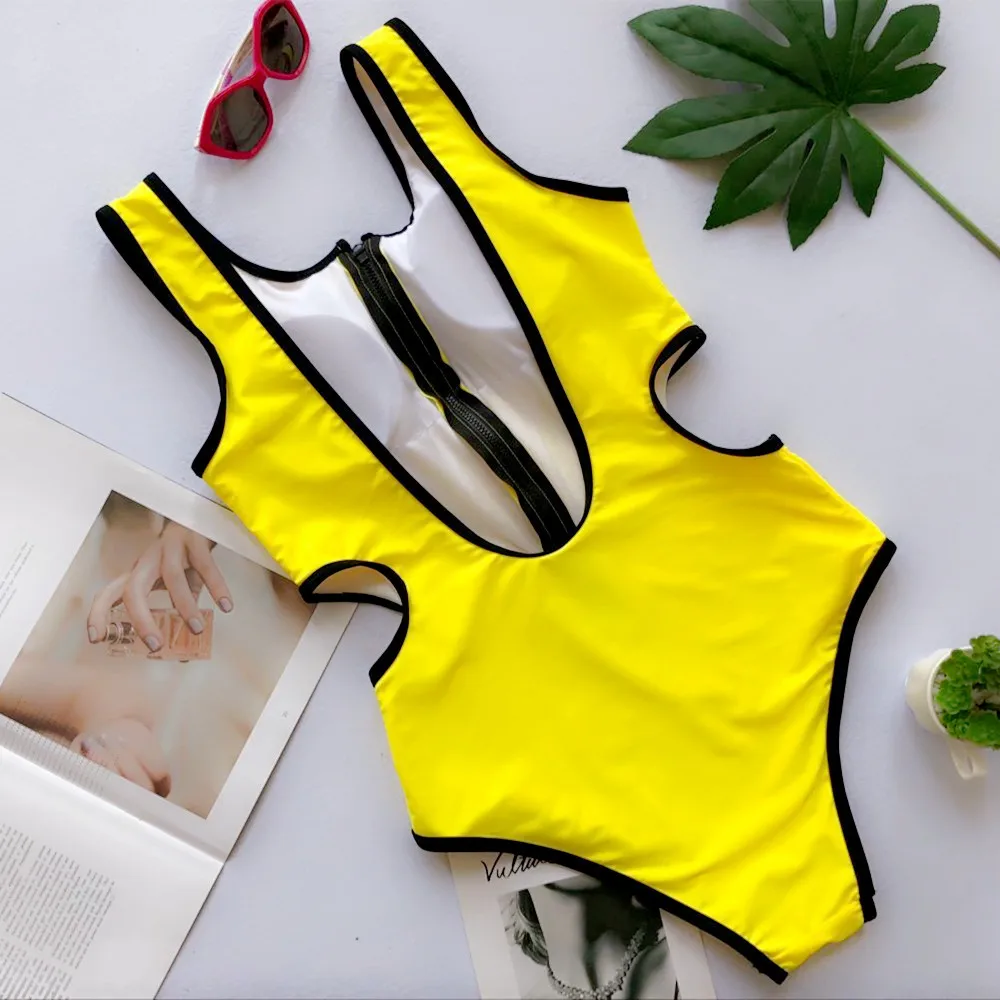 Цельный купальник с цветочным принтом сексуальный черный высокой талией в стиле