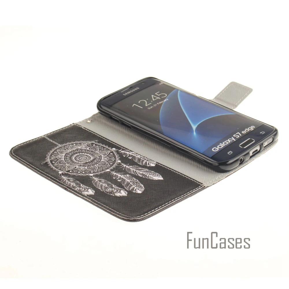Чехол-бумажник чехол для fundas samsung Galaxy S7 Edge G9350 G935 coque 5 дюймов + держатель карт |