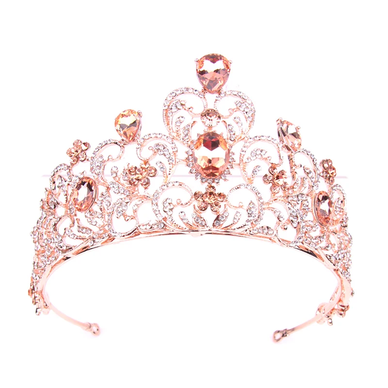 Baroque Silver Gold Color Blue Crystal Wedding Tiara Brides Headband Bridal Rhinestone Pageant Tiaras And Crowns Hair Jewelry | Украшения и