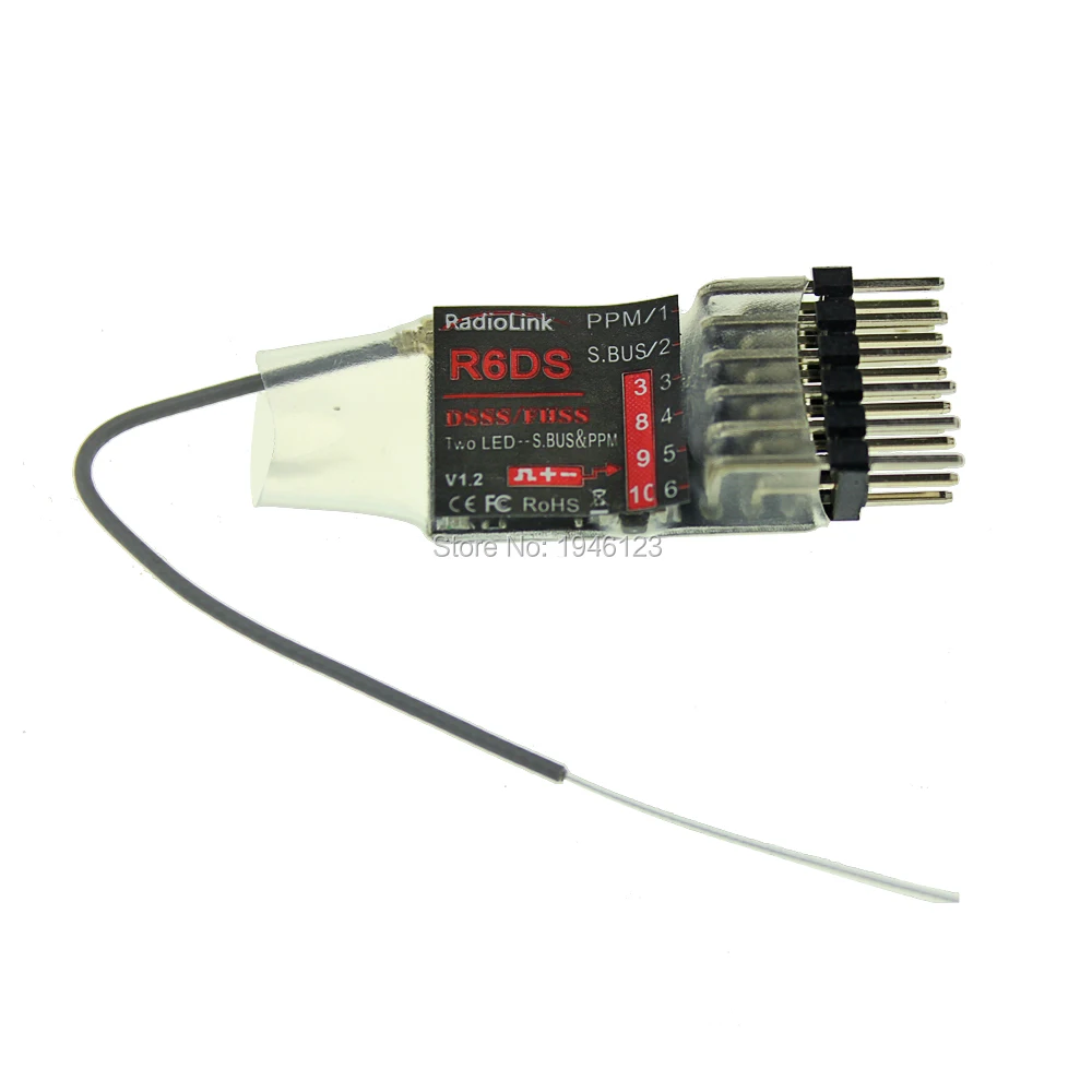 Радиоприемник R6DS 2 4G 6CH PPM PWM SBUS выход совместимый с передатчиком AT9 AT10 (обновленный