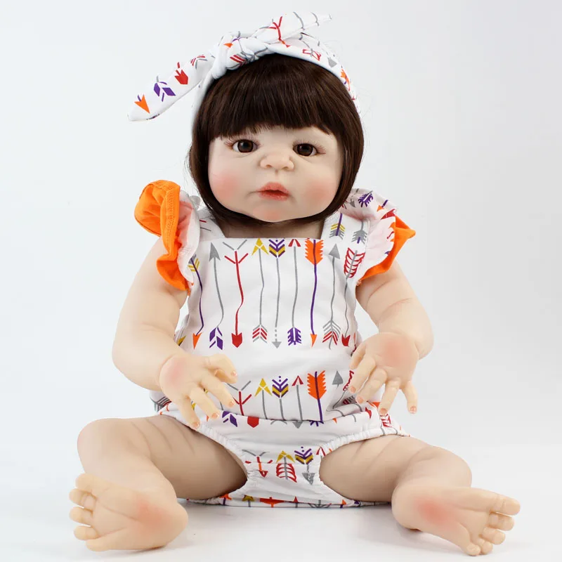 

BZDOLL 22" Full Body Silicone Reborn Baby Girl Lovely Princess Lifelike Newborn Dolls Alive Bebe Boneca Toy Waterproof