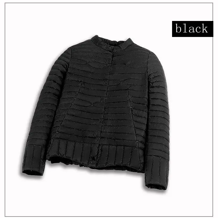 black Бренд NewBang, женский пуховик, ультра легкий, пуховик, женское короткое пальто, перо, тонкий, стоячий воротник, теплые куртки - Цвет: black