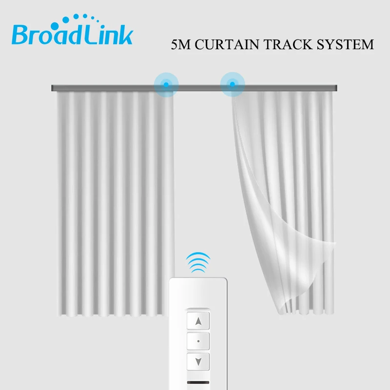 Broadlink CM WiFi шторный мотор+ настраиваемый 5 м Алюминиевый Электрический оконный шторный трек рельсовый пульт дистанционного управления IOS Android телефон