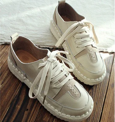 Careaymade-Japanese Literary Comfort Women's Shoes,New Korean Version Mori Handmade Genuine Leather Retro Women's Shoes