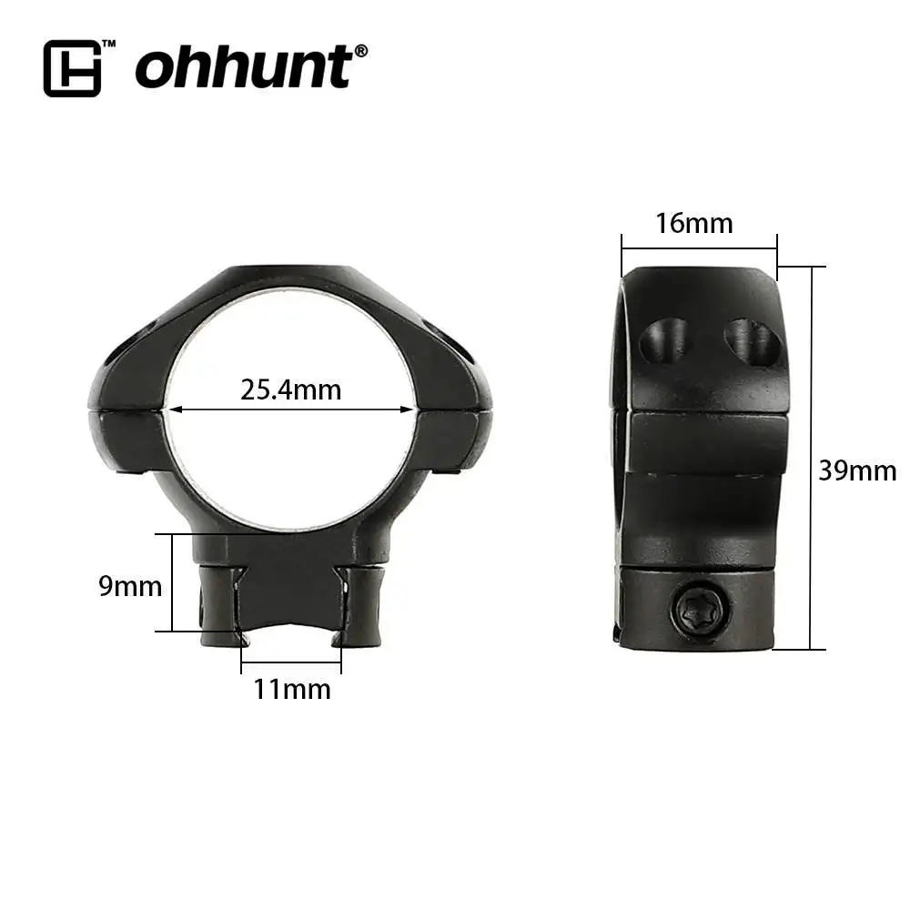 Ohhunt 25,4 мм или 30 диаметр сталь низкая средний высокий профиль 11 3/8 ласточкин хвост. 22 Airgun Охота прицел кольца крепление - Цвет: 25.4mmmedprofile