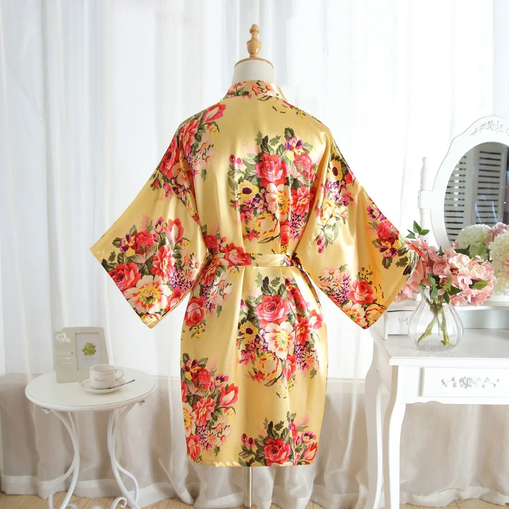 Хит женский Шелковый Атласный Короткий Ночной халат кимоно банный Сексуальный