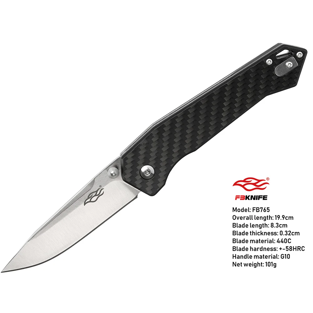 FB7651-CF Ganzo Firebird FB7651 440C Лезвие G10 складной нож из углеродного волокна для охоты, выживания, тактический нож для повседневного использования, карманный инструмент - Цвет: FB7651-CF