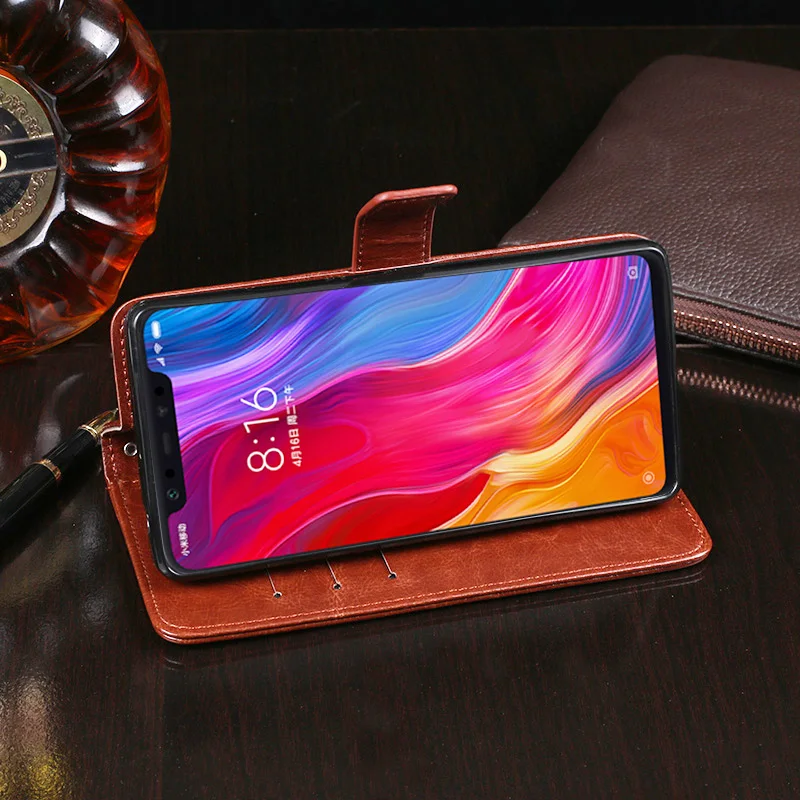 IDEWEI для Xiaomi Mi 8 чехол роскошный кожаный телефона Mi8 защитный флип кошелек