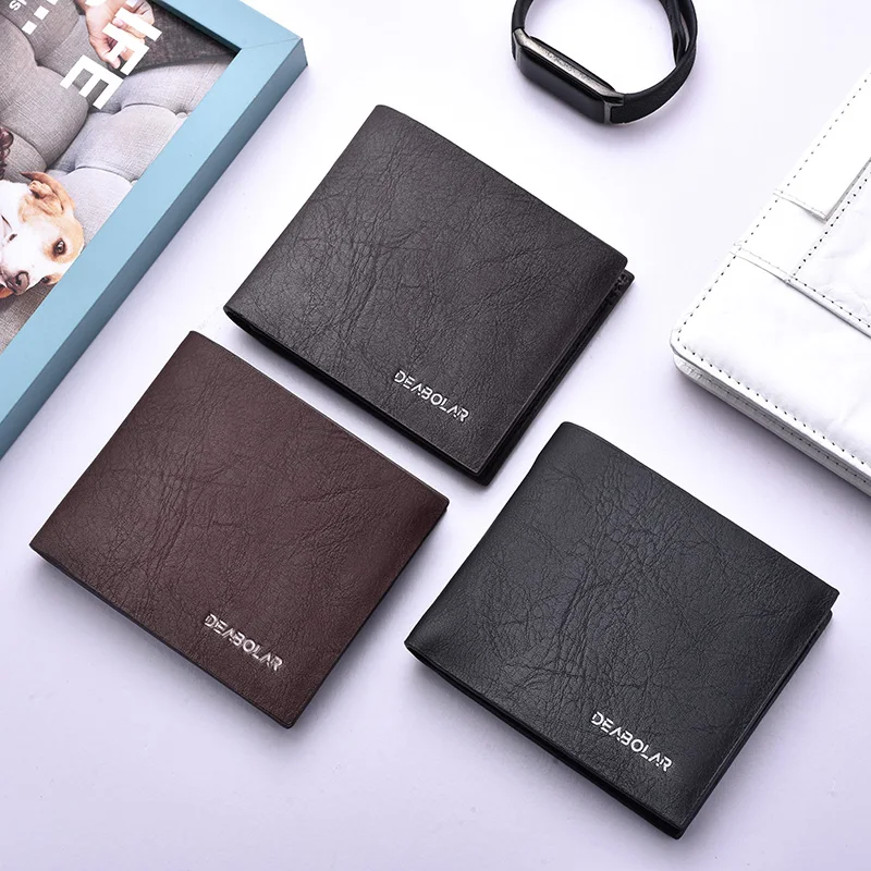 Мужской Роскошный кошелек из искусственной кожи складной деловой короткий абзац